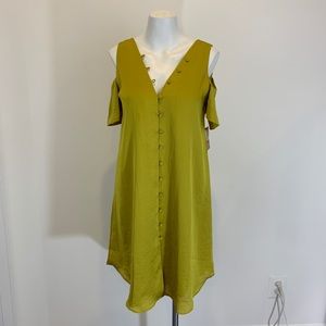 NWT Rachel Roy Cold Shoulder Shift Dress in Olive